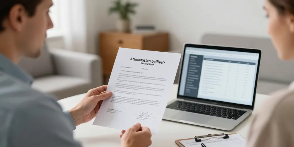 attestation bailleur loyer à jour